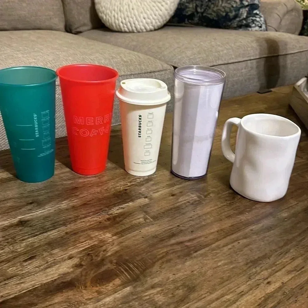 Sale ~5pc Bundle Starbucks Coffee Co Tumblers/Cups & “JOY” Coffee Mug Lot set